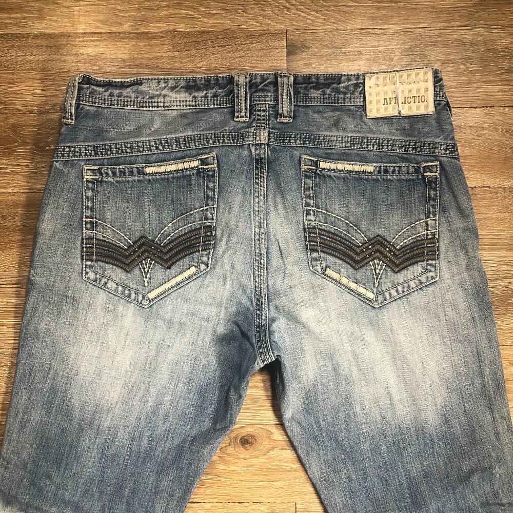 Affliction Black Premium Jeans Size 39x33 Cooper Bootcut Distressed Embroidered